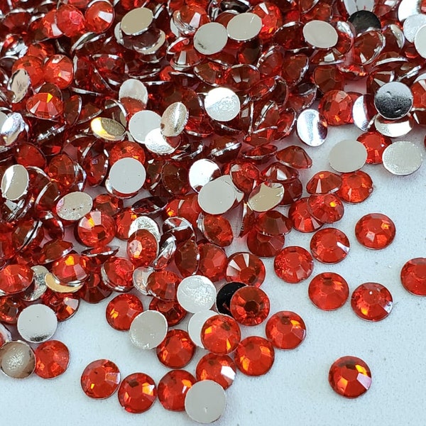 Blood Orange - Silverback Non-Hot Fix Resin Rhinestones - Flat back Embellishments, Bling, Crafts & Nail Art 3mm, 4mm, 5mm