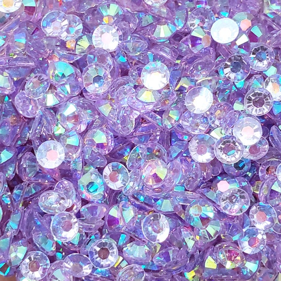 3000pcs Flatback Rhinestones for Crafts Dark Purple AB Crystals