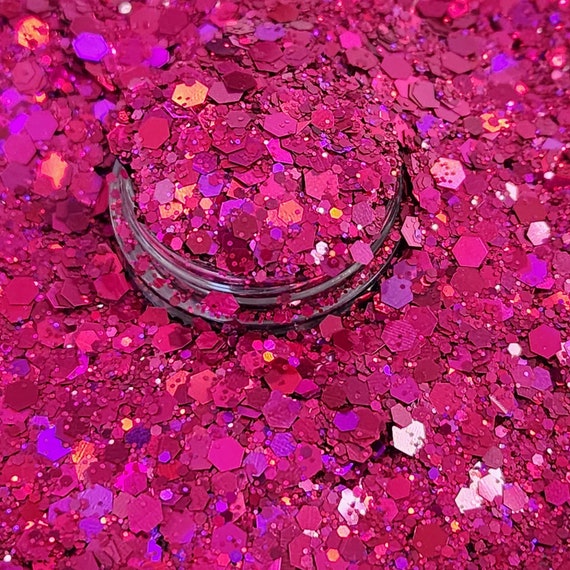 STELLA Fuchsia Pink Chunky Glitter Mix, 2 Oz Shaker, Polyester Glitter,  Glitter for Tumblers, Resin Art, Nail Art, Crafts & More 
