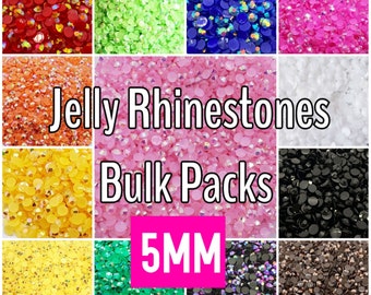 5MM BULK BAGS 5000 pcs - Jelly Rhinestones - Non- Hotfix - embellishments, crafts, DIY