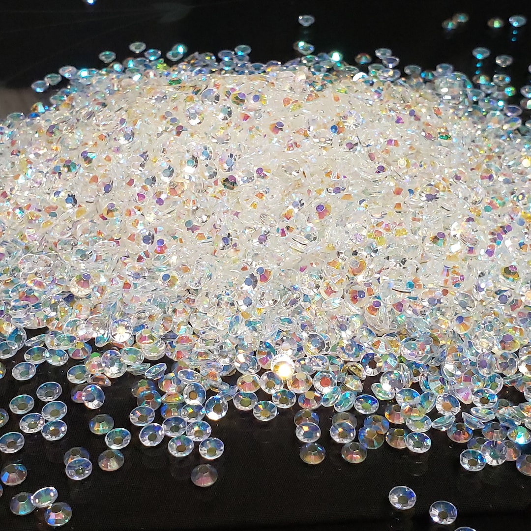 Clear AB Transparent Non-hot Fix Resin Rhinestones - Flat Back - 1000 ...