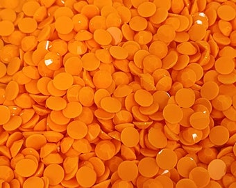 Outrageous Orange OPAQUE Jelly Solid - No AB Coating - Resin Rhinestones - 1000 pcs - Embellishments, Bling, Crafts & Nail Art 3mm, 4mm ,5mm