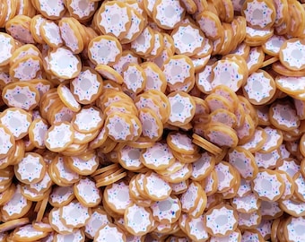 Donuts - 5 mm - 30 - 60 grammes - Tranches de pâte polymère - Fausses paillettes, travaux manuels, embellissements, slime, nail art, gobelets boules à neige, art en résine