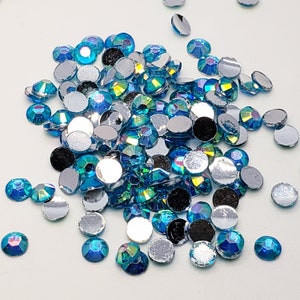 Ocean AB Resin Flatback Rhinestone - 3mm, 4mm, 5mm, 6mm embellishments, bling SS10, SS16, SS20, SS30