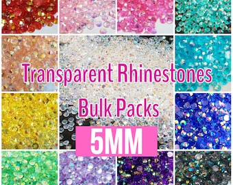 5MM BULK BAGS 5000 pcs  - Transparent Rhinestones - Non- Hotfix  - embellishments, crafts, DIY