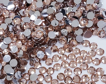 Champagne - Silverback Non-Hot Fix Resin Rhinestones - Flat back Embellishments, Bling, Crafts & Nail Art 3mm, 4mm, 5mm