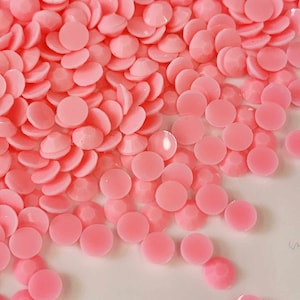Lychee Pink Macaroon Opaque Jelly Resin Flat Back Rhinestones - No AB Coating - 1000 pcs - Available in Sizes 3mm - 4mm - 5mm