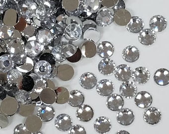 Crystal Clear - Silverback Non-Hot Fix Resin Rhinestones - Flat back Embellishments, Bling, Crafts & Nail Art 3mm, 4mm, 5mm