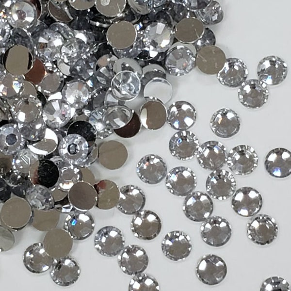 Crystal Clear - Silverback Non-Hot Fix Resin Rhinestones - Flat back Embellishments, Bling, Crafts & Nail Art 3mm, 4mm, 5mm