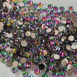 Green Volcano- Silverback Non-Hot Fix Resin Rhinestones - Flat back Embellishments, Bling, Crafts & Nail Art 3mm, 4mm