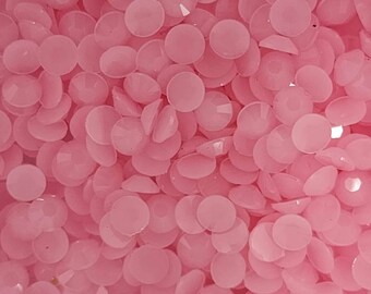 Carnation Pink OPAQUE Jelly Solid - No AB Coating - Resin Rhinestones - 1000 pcs - Embellishments, Bling, Crafts & Nail Art 3mm, 4mm ,5mm