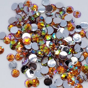 Orange AB Resin Flatback Rhinestone - 3mm, 4mm, 5mm, 6mm embellishments, bling SS10, SS16, SS20, SS30