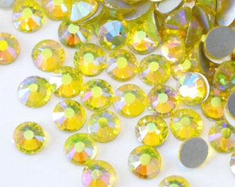 Strass en verre Citrine AB | 1440 pièces | 10 sac brut | PE10 | PE12 | 3 mm | embellissements | Bricolage | artisanat | nail art