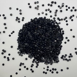 Jet Black Jelly Non-Hot Fix Resin Rhinestones Flat back 2mm,3mm,4mm,5mm,6mm Embellishments, Bling, Crafts & Nail Art image 2