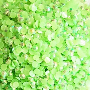Lime Green AB Jelly Non-Hot Fix Resin Rhinestones - Flat back - 2mm,3mm, 4mm, 5mm, 6mm -  Embellishments, Bling, Crafts & Nail Art