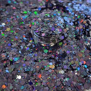 DIVA Onyx Chunky Glitter Mix, 2 oz Shaker, Polyester Glitter, Glitter for Tumblers, Resin Art, Nail Art, Crafts & More