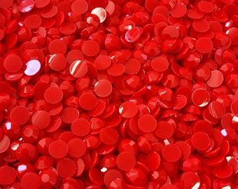 Candy Apple OPAQUE Jelly Solid - No AB Coating - Resin Rhinestones - 1000 pcs - Embellishments, Bling, Crafts & Nail Art 3mm, 4mm ,5mm