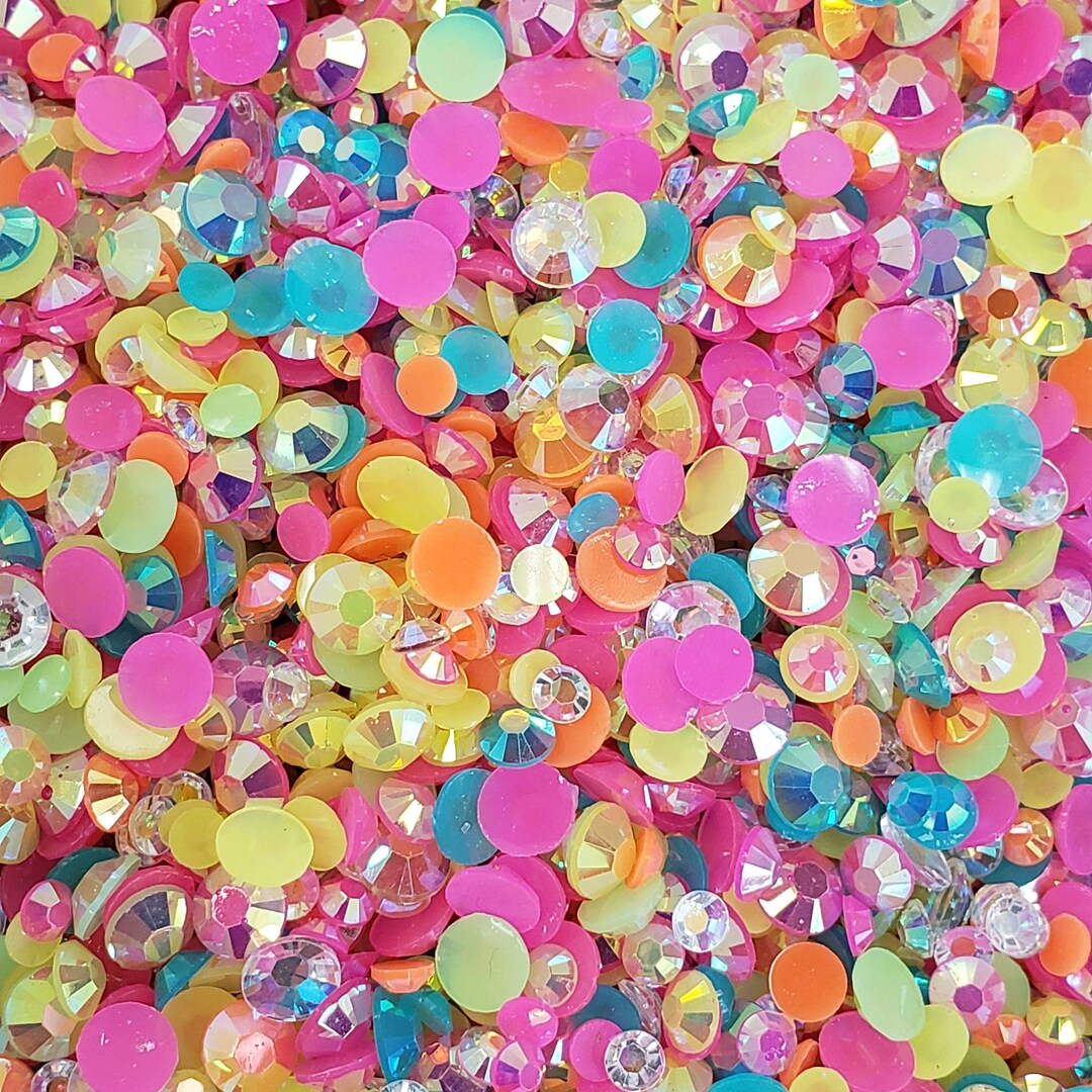 Neon Rhinestone Mix - 3mm, 4mm, 5mm - Bling Mix, Jelly Rhinestones, DIY ...