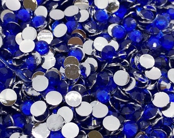 Sapphire Silverback Non-Hot Fix Resin Rhinestones - Flat back - Embellishments, Bling, Crafts & Nail Art 3mm, 4mm, 5mm, 6mm