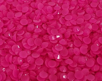 Razzle Dazzle Pink OPAQUE Jelly Solid - No AB Coating - Resin Rhinestones - 1000 pcs - Embellishments, Bling, Crafts & Nail Art 3mm,4mm,5mm