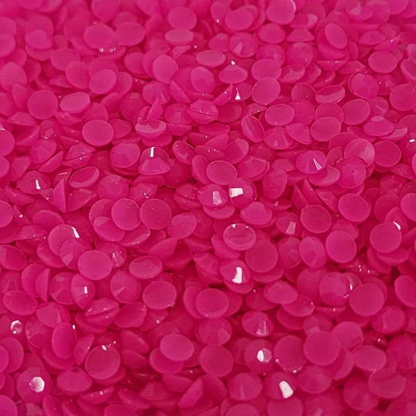 Razzle Dazzle Pink OPAQUE Jelly Solid - No AB Coating - Resin Rhinestones - 1000 pcs - Embellishments, Bling, Crafts & Nail Art 3mm,4mm,5mm