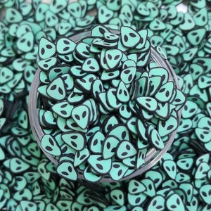 Aliens - 30 - 60 grams - 5mm - Polymer Clay Slices - Fake sprinkles ,crafts, embellishment, slime, nail art, snow globe tumblers