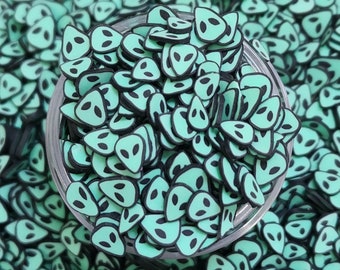 Extraterrestres - 30 - 60 grammes - 5 mm - Tranches d'argile polymère - Fausses paillettes, travaux manuels, embellissements, slime, nail art, gobelets boules à neige