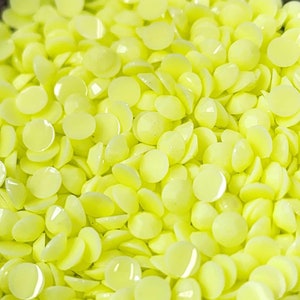 Lemon Drop Macaroon Opaque Jelly Resin Flat Back Rhinestones - No AB Coating - 1000 pcs - Available in Sizes 3mm - 4mm - 5mm