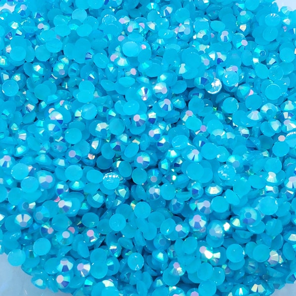 Capri blue AB jelly rhinestones 3mm, 4mm, 5mm -crafts, embellishments, diy