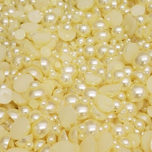  EXCEART 12 Sheets Pearl Flatback Beads Hair Diamonds