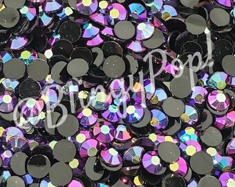 Diamantes de imitación de gelatina AB con brillo morado medianoche (3 mm, 4 mm, 5 mm, 6 mm) - Adornos, manualidades y bricolaje