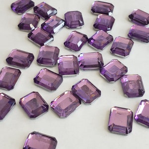 Lavender Flat Back Octagon Resin Rhinestone - 10mm x 8mm - 50 pcs - Gems,  Bling, embellishments, DIY