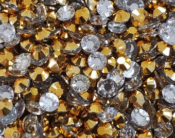 Gold Jelly Rhinestones 1000 pieces - 3mm, 4mm, 5mm - embellishments, diy , crafts