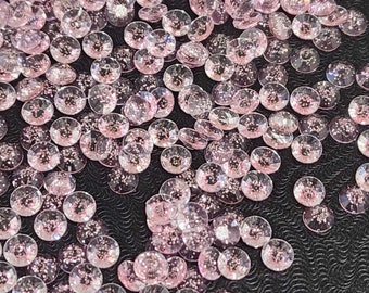 Starry Pink Glitter Resin Rhinestone Collection - Flat back, non hotfix, 3mm, 4mm, 5mm, embellishments, crafts