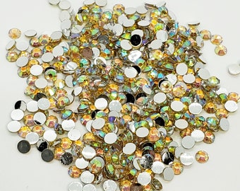 Citrine AB Resin Flatback Rhinestone - 3mm, 4mm, 5mm, 6mm embellishments, bling,SS10, SS16, SS20, SS30