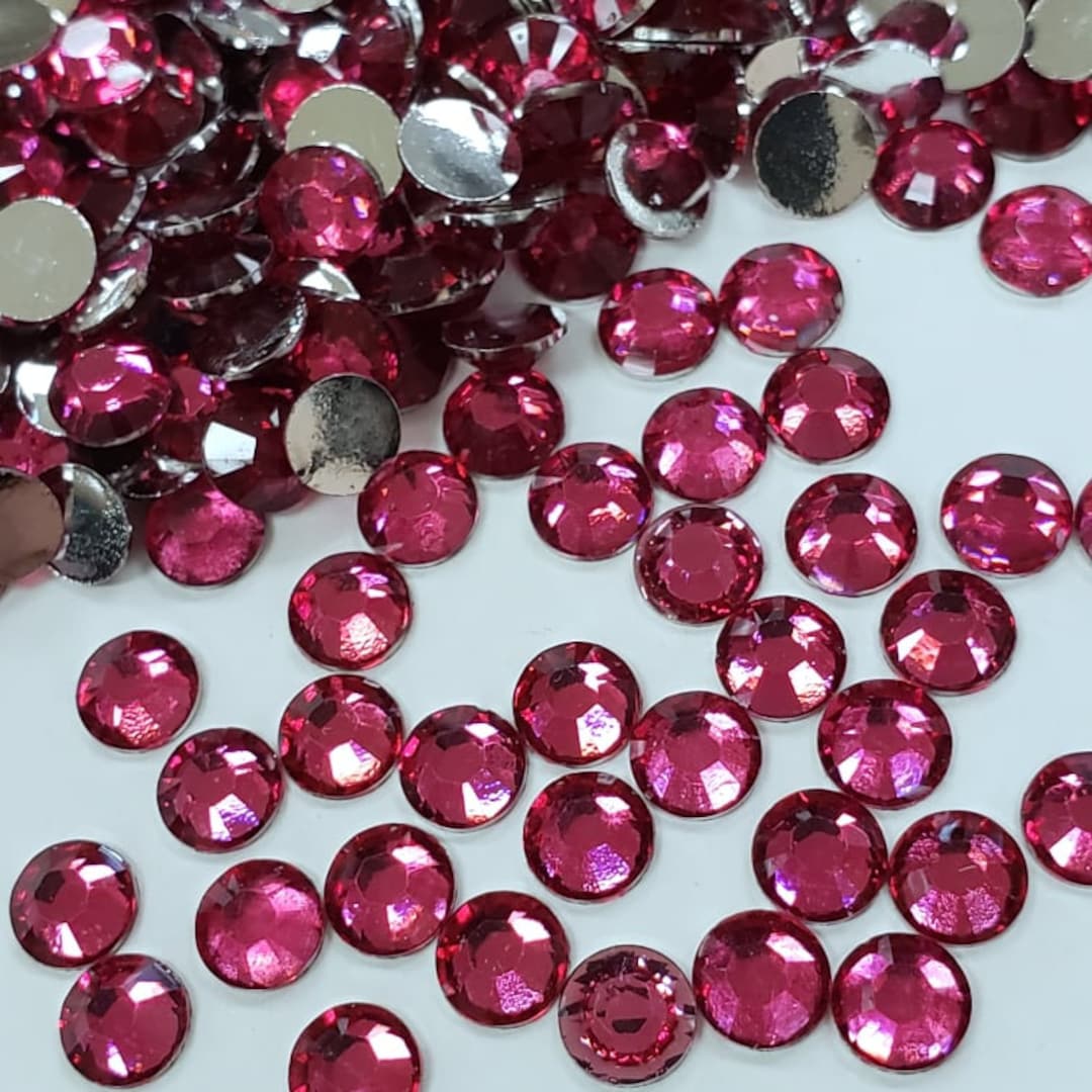 Fuchsia - Silverback Non-hot Fix Resin Rhinestones - Flat Back ...