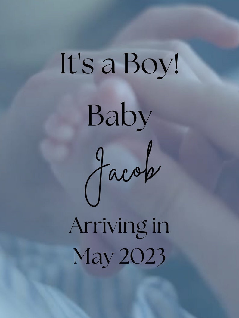 CUSTOM Baby Boy Gender Reveal Announcement Surprise Pregnancy Etsy