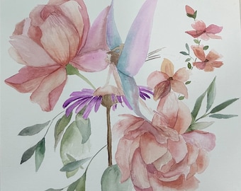 Watercolor Flores y Hada, for Mom