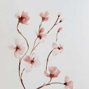 Watercolor flowers, Handmade, Original, 9x12 inch