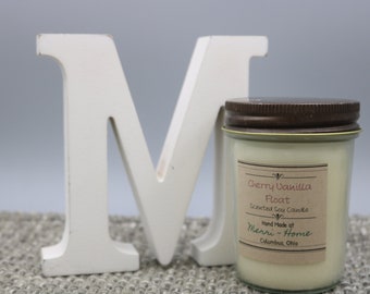 Hand poured, Cherry Vanilla Float, 8 oz Jelly Jar Soy wax candle