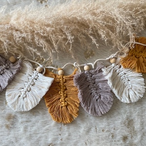 Macrame Feather Necklace Garland Handmade Boho