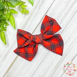 Plaid Hair Bow for Girls, Christmas Plaid Hair Accessories for
