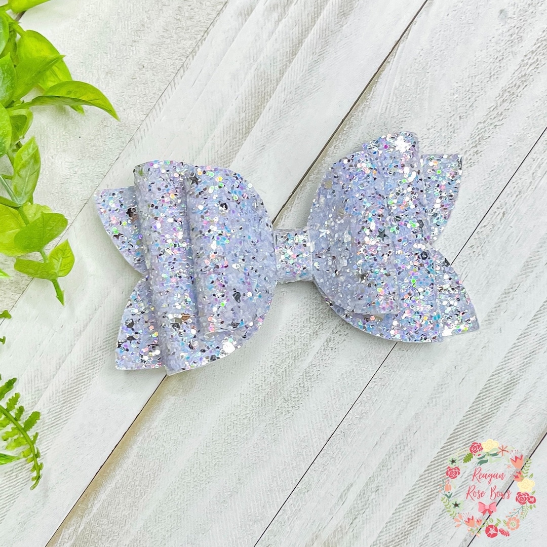 Purple Glitter Hair Accessories for Toddlers Hair Bows for Etsy
