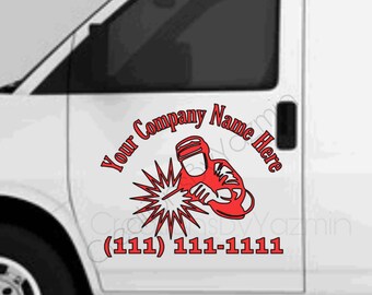 Custom Decal, Car Decals,Welder Company Decal, Custom Business Advertising Decal, Welding Company Lettering, Vehicle Lettering, Set Of 2