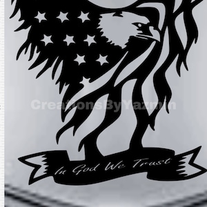 American Eagle Decal, American Flag Car Decal, Eagle Car Decal, American Flag with Eagle Decal, Patriotic Decal,