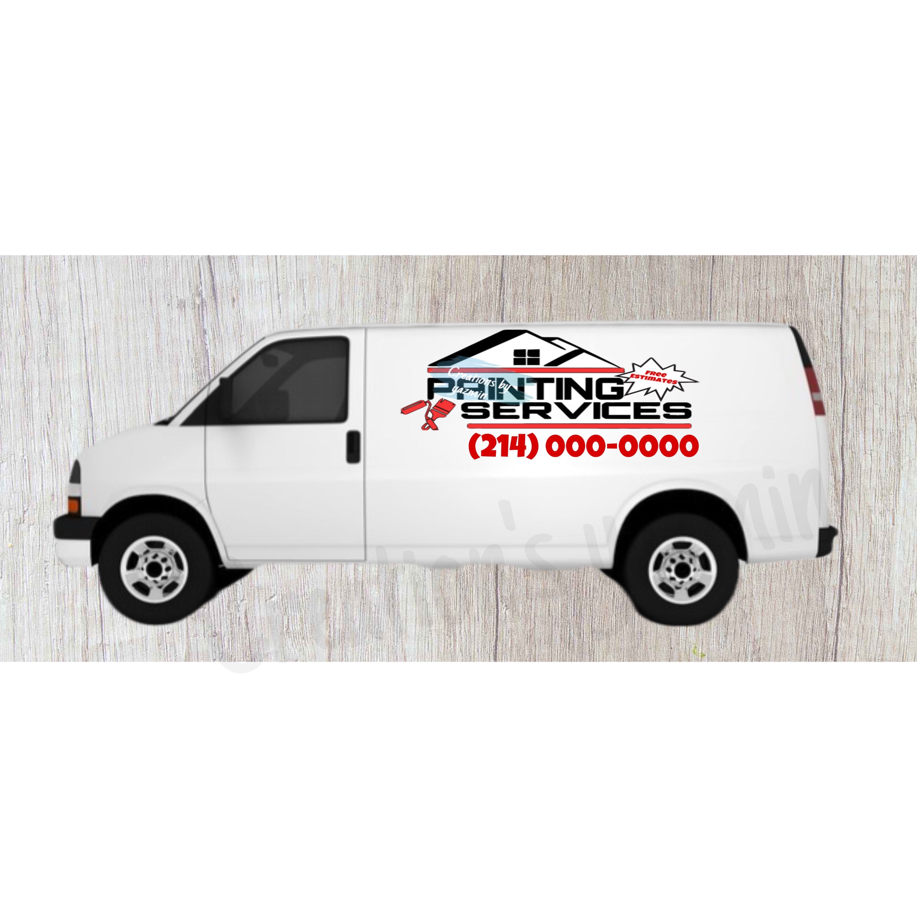 Painting Company Decal Custom Van Lettering Painting Etsy