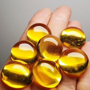 Dynamic Heliodor Andara Crystal Cabochon 20mm Chakra Set  - 5th Dimensional Healing Tool made with authentic Monatomic Andaras