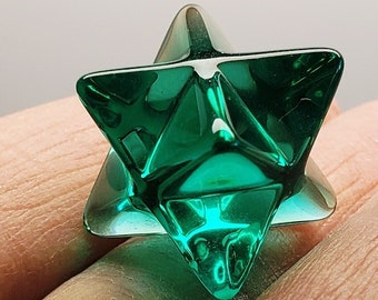 ANDARA CRYSTAL MERKABA 15mm - Teal Green - 5th Dimensional Healing Tool made from authentic Monatomic Andara Crystal