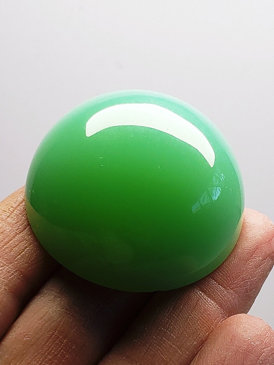 Green Andara Crystal Cabochon: Angel Aura Healing Tool (40mm)