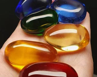 Andara Crystal Tumbled Bundle Chakra Colors - authentic Monatomic Andara Crystals 211g